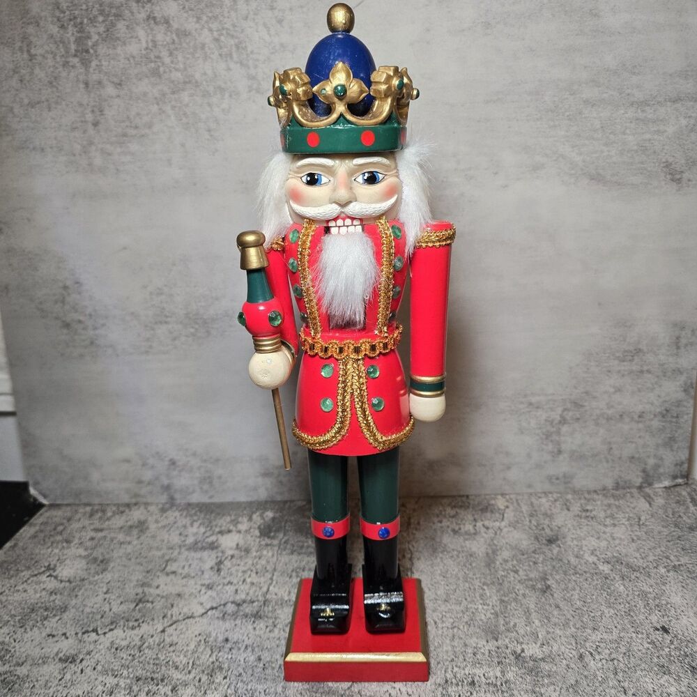Winter Wonder Lane 14.3" Green & Red Nutcracker King Crown Christmas Decor